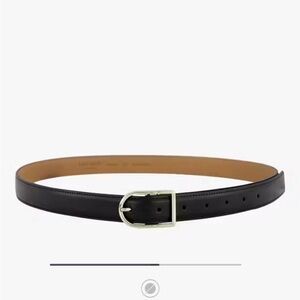 Kate Spade Black Leather Belt with Silver Buckle